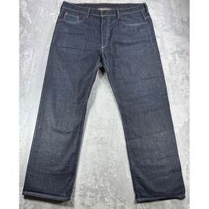 LEVI'S 569 Loose Straight Jeans Mens 38x32 Dark Wash Flap Pockets Y2K Style